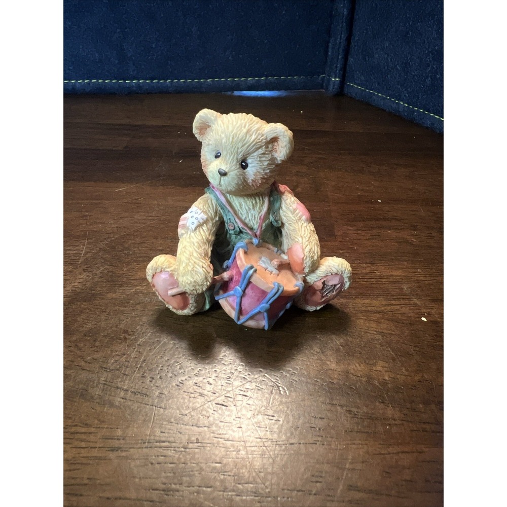 Enesco Cherished Teddies Figure Ronnie 1994 I'll Play My Drum For You 912905
